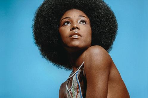 Kwame Brathwaite. Untitled (Model Who Embraced Natural Hairstyles at AJASS Photoshoot), circa 1970, printed 2018. Pigmented inkjet print. The Dean Collection, courtesy of Swizz Beatz and Alicia Keys. © Kwame Brathwaite. (Photo: Joshua White / JWPictures.com)